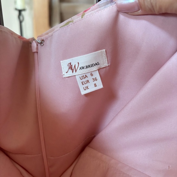 Strapless special even dress in pink floral - Picture 5 of 5